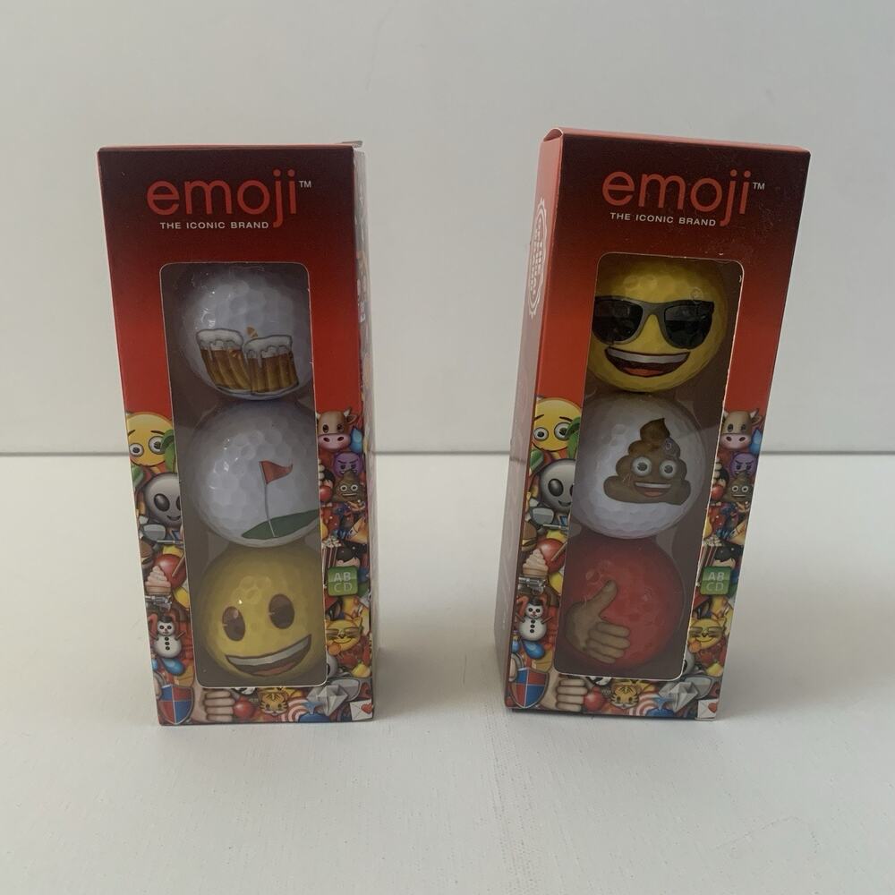 Emoji The Official Iconic Brand Lot Of 2 Golf Balls Brand New